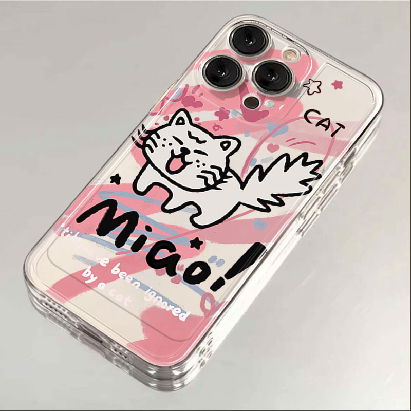 惊吓猫咪iphone15苹果手机壳14promax硅胶13pro透明12高级11全包X