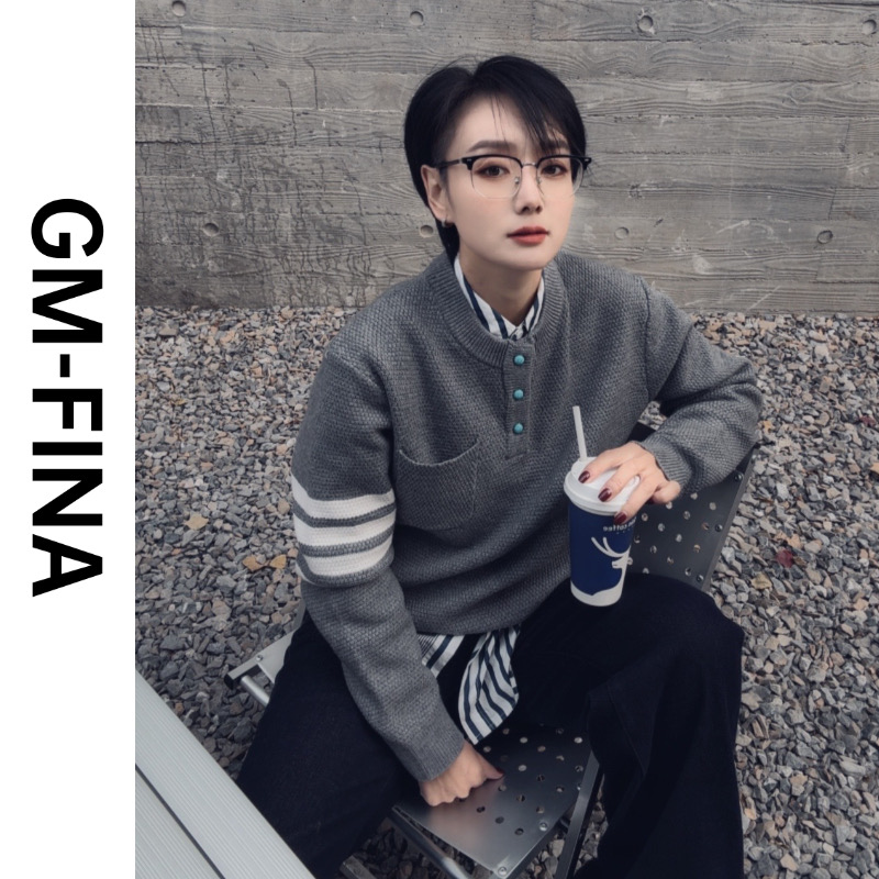 GM-FINA专属男士毛衣秋冬新品时尚立领修身打底衫 78303
