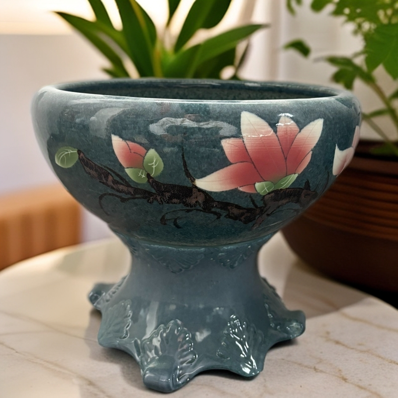  (瓷塘祥汇)景德镇陶瓷鱼缸循环流水家居装饰摆件