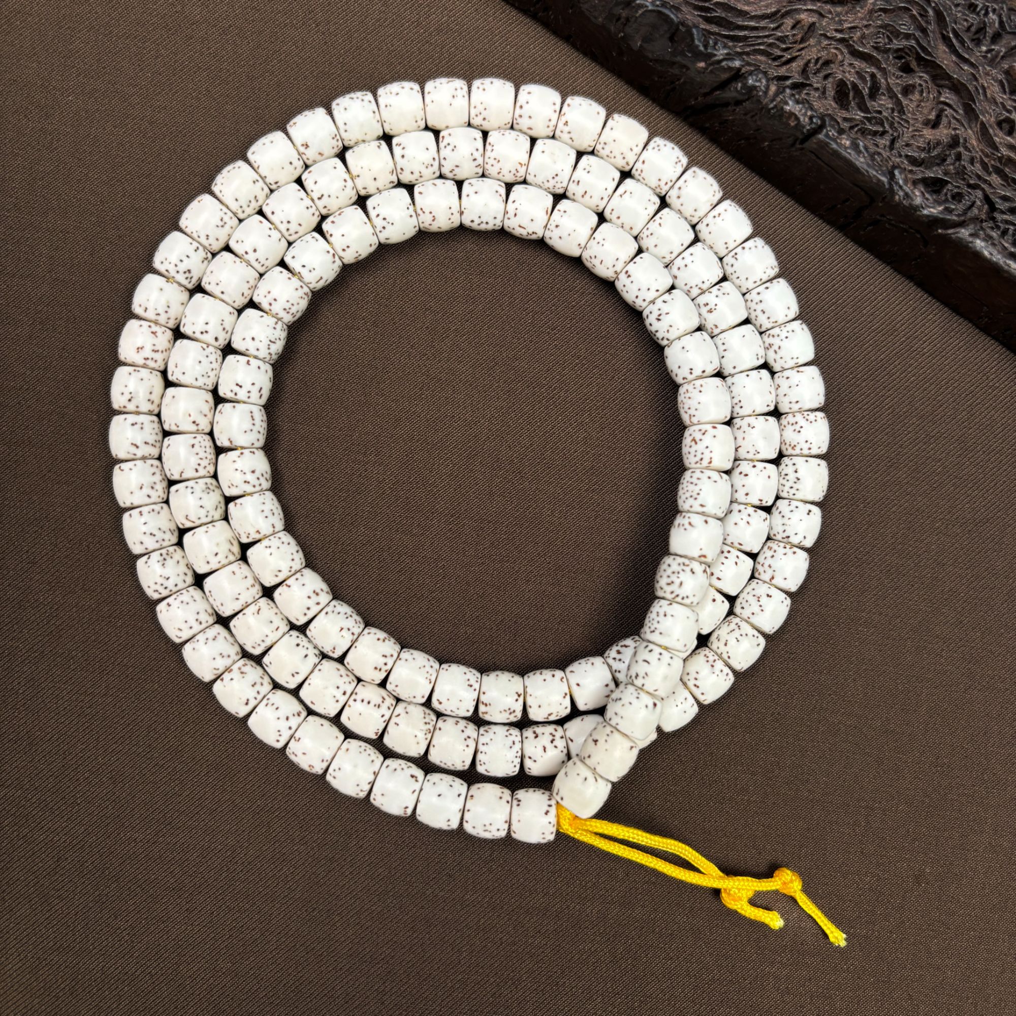 原生态星月菩提无月半壁大留白8X7mm直切珠手工高抛108+12颗长串