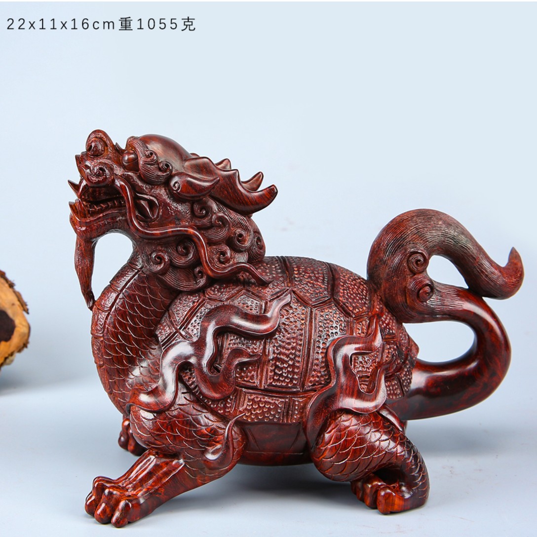 《瘤一刀》印度小叶紫檀老料纯手工湘工龙龟