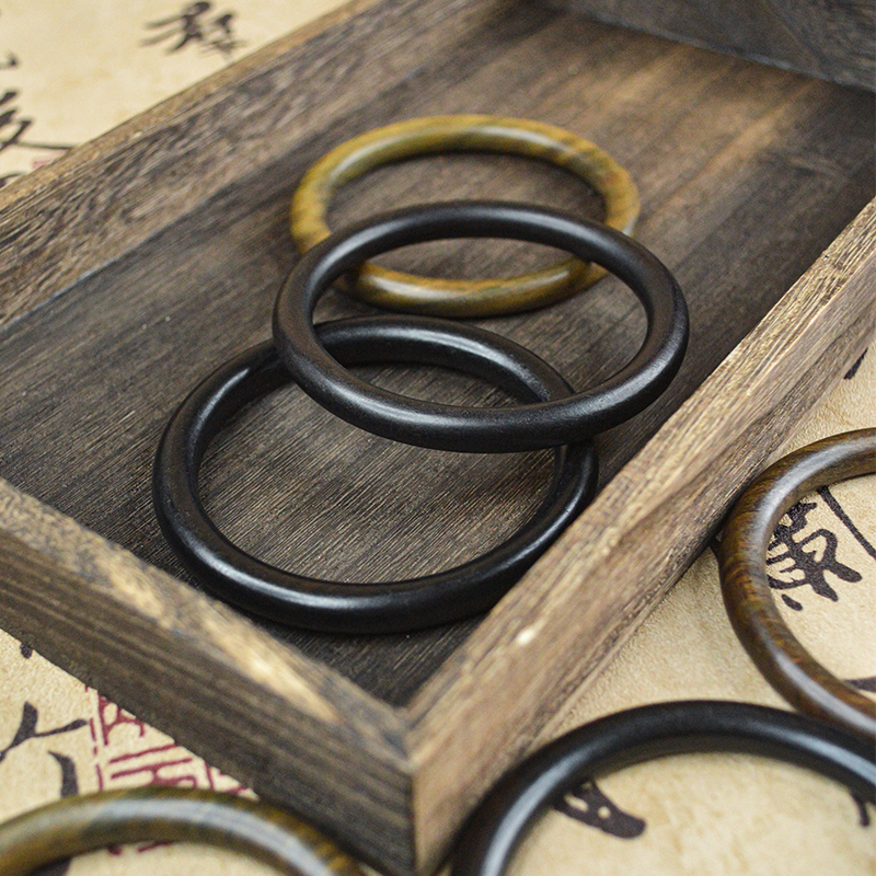 天然绿檀木女男绿檀黑檀血檀木质素圈檀香木