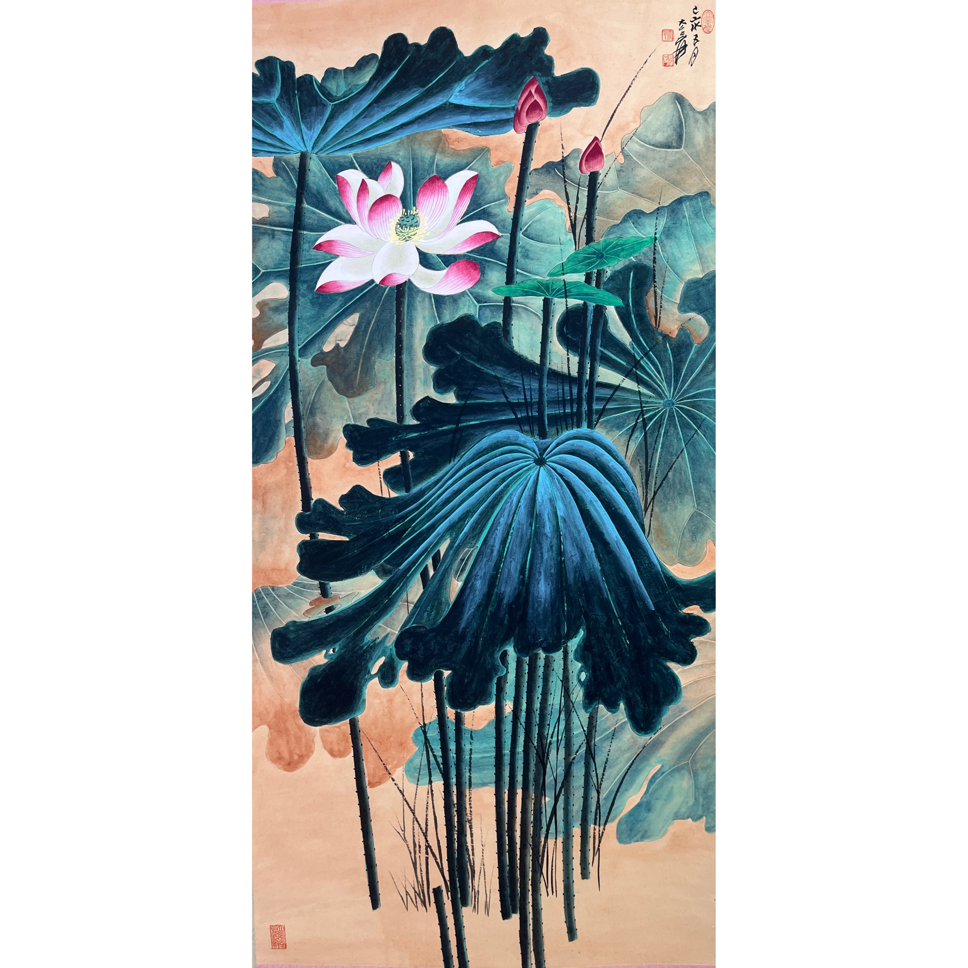 Lot 1025 张大千 《荷花图》 132cm*65cm