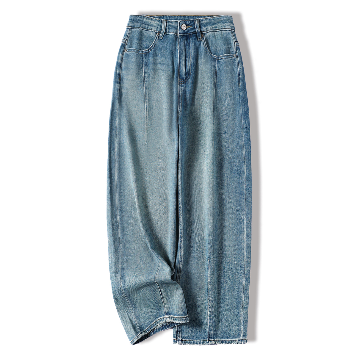 51061 品质柜货！精裁！慵懒松弛感-阔腿裤设计感显瘦垂顺牛仔裤