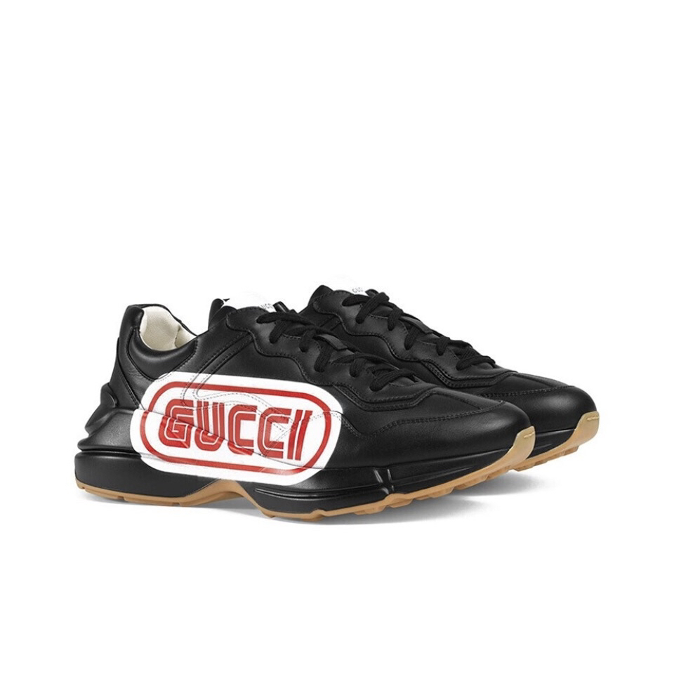 未使用 GUCCI/古驰 Rhyton 时尚百搭 拼色 老爹鞋 男款 黑红