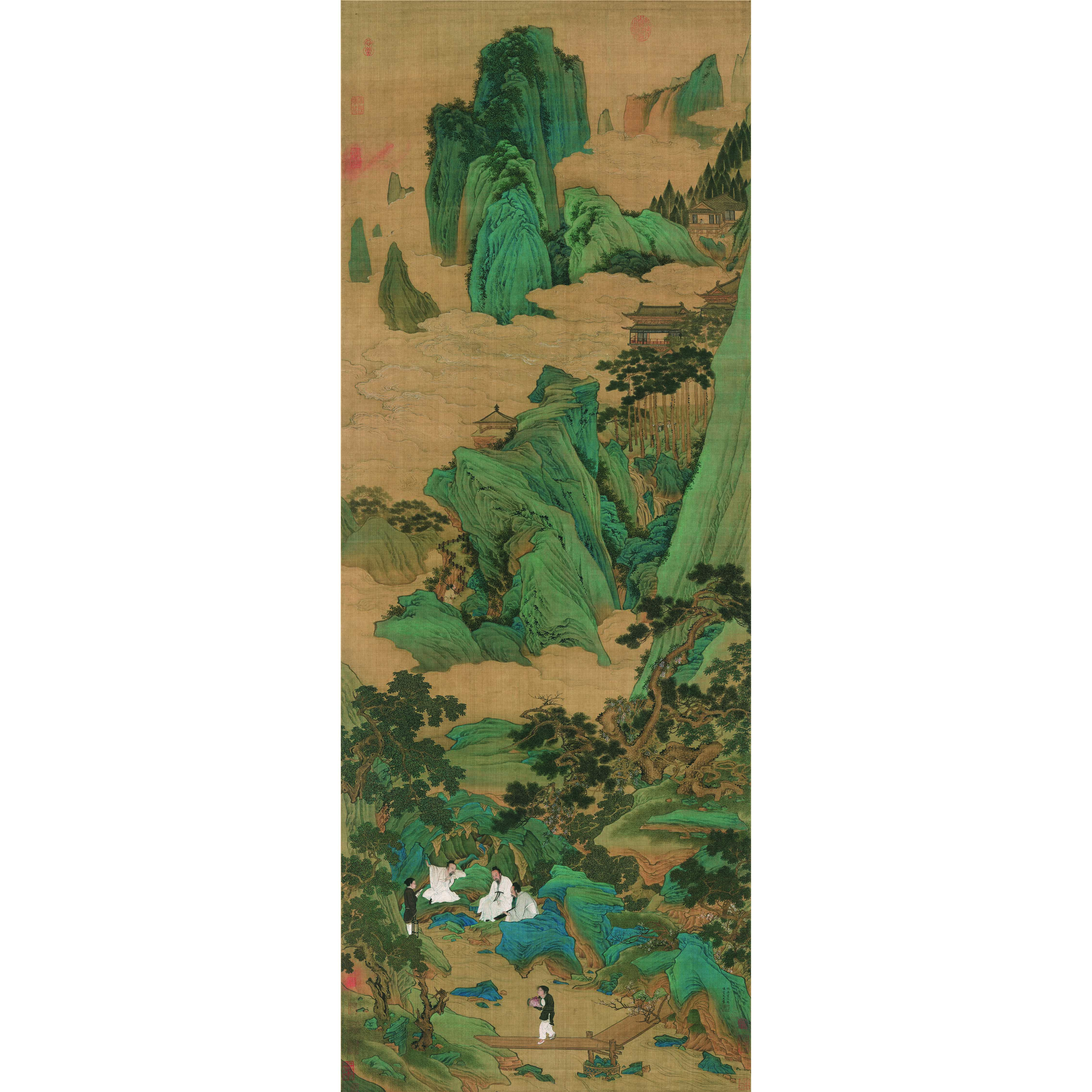 《桃源仙境图》明代，仇英，中国古代书画高清复刻，玉版纸