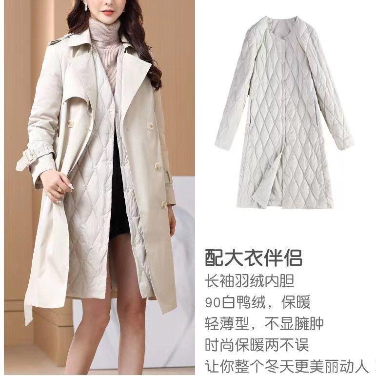 羽绒衣棉衣羽绒服内胆女配大衣修身轻薄年新款内搭长袖中长款内穿