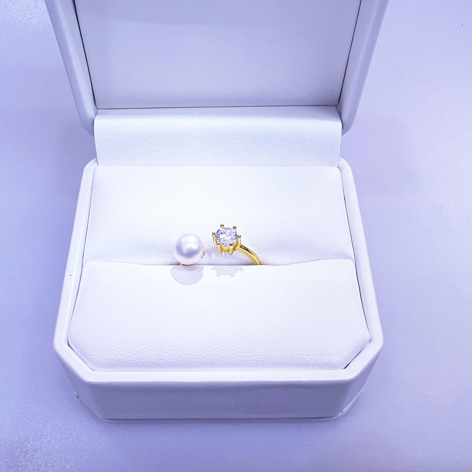 【老蚌头珠宝】淡水无核喜马拉雅白戒指