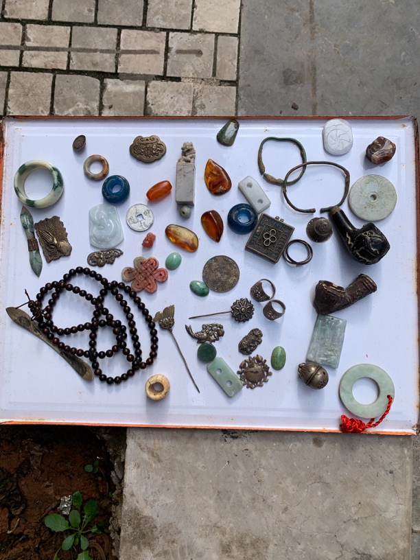 直播间选品非金属文创商品戒指圆牌琉璃章珠子铃铛银耳环