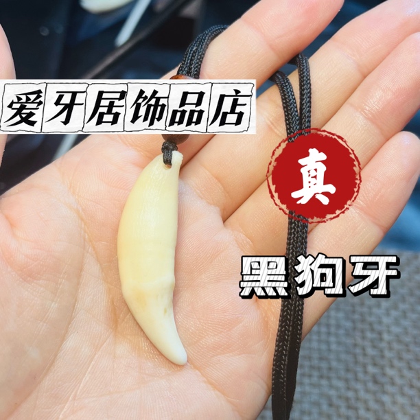 【5.2cm】黑狗牙吊坠大獒牙简约挂坠复古情侣百搭挂件个性狼牙护身