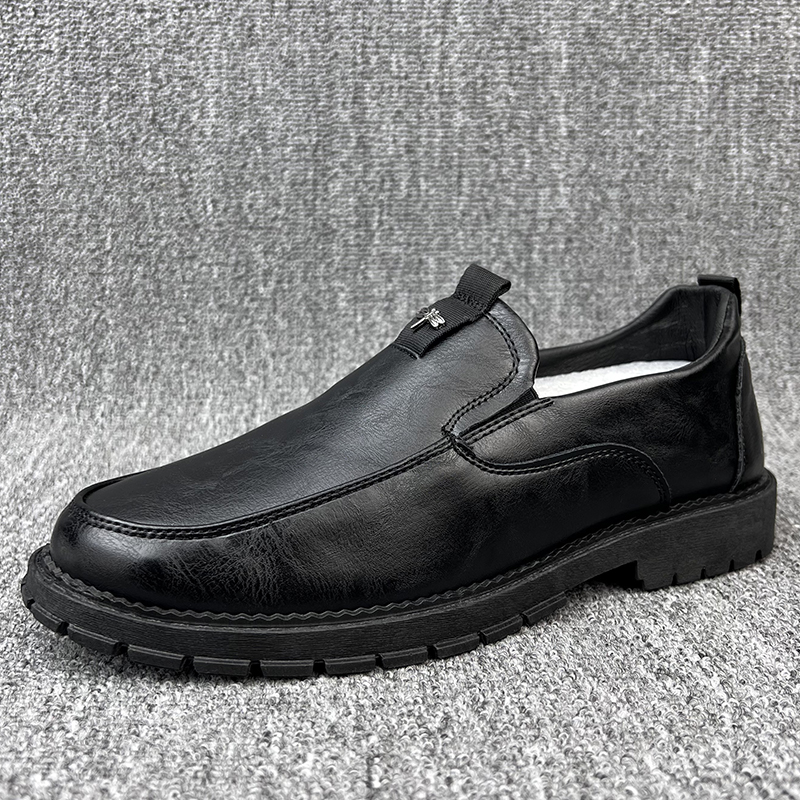 （牛皮）休闲乐福鞋秋季新款男士套脚皮鞋休闲皮鞋软底软面皮鞋男2