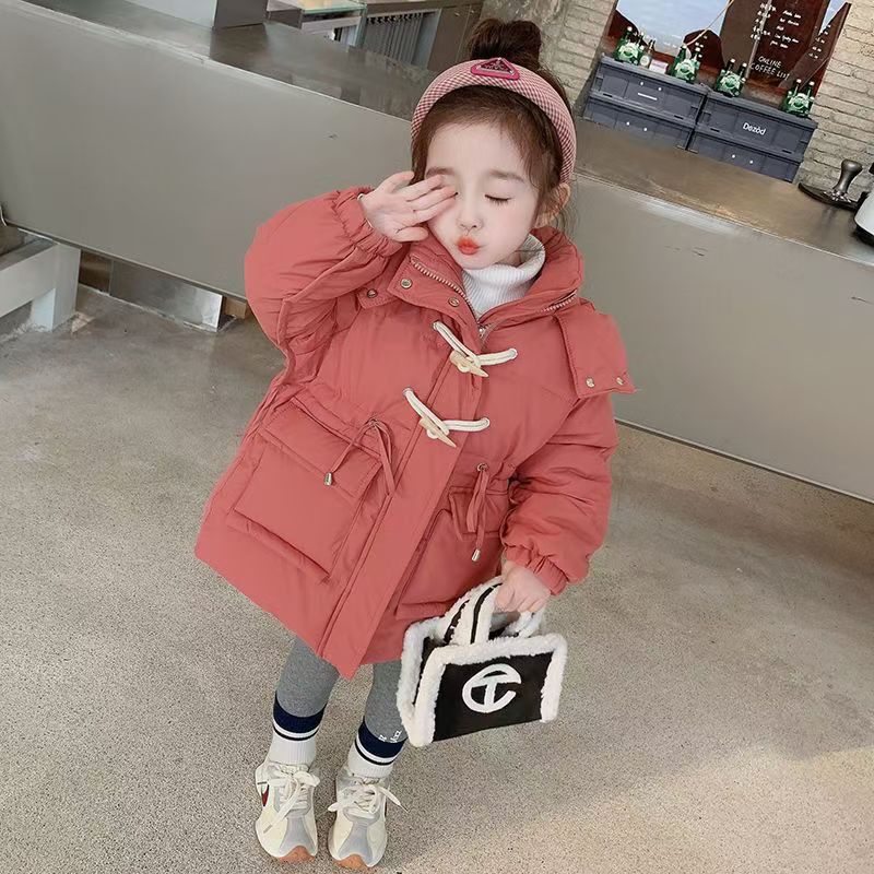 女童棉服冬季2025新款6～12岁棉衣韩版学生棉袄长款加厚洋气外套潮