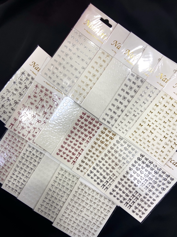 18张蝴蝶结可爱精致混合美甲贴纸