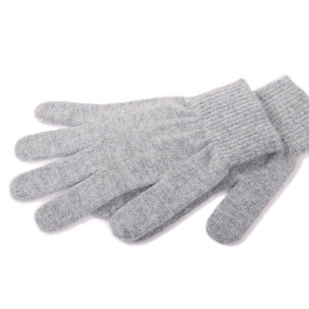 【绒妃媚】男女通用秋冬保暖羊绒手套简约加厚纯色五指手套