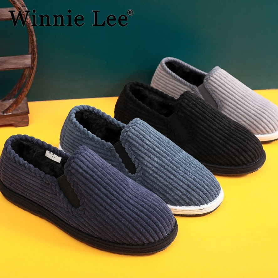 Winnie Lee2023新款布鞋一脚蹬千层底布鞋冬季软底冬天加厚潮鞋男