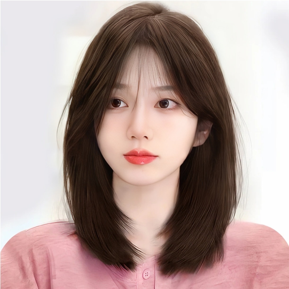 【气质锁骨发】假发女披肩中长发遮脸修脸通勤发型齐刘海全头套短发