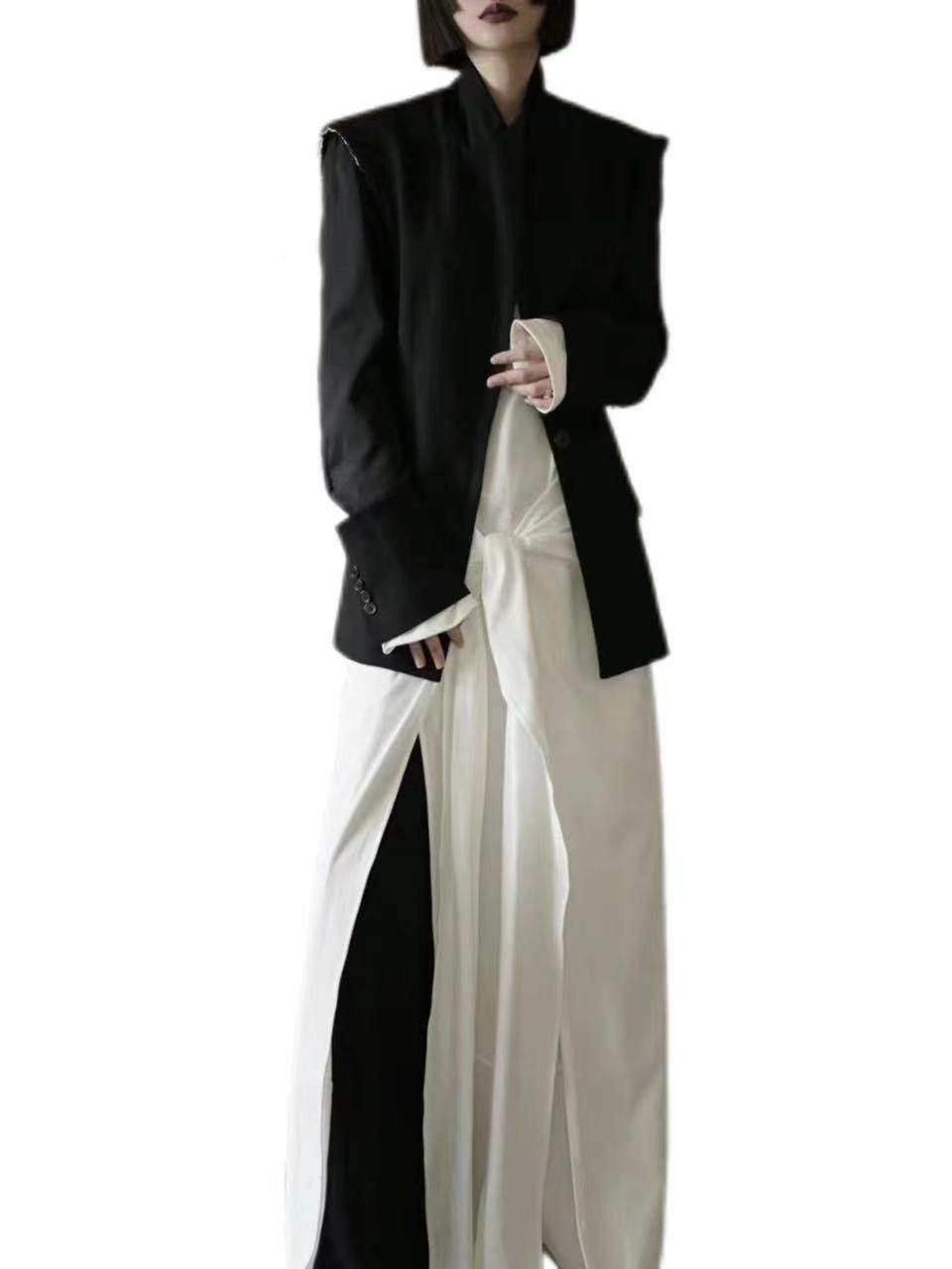 王露深圳南油小众设计师上衣裤子套装显瘦气质女装2