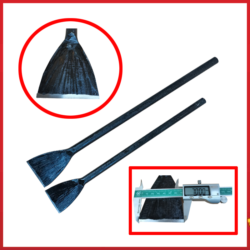 长把平铲孟刀长柄工具高碳钢开刃灌砂凿子手工锻打弧形铲刀灰平铲