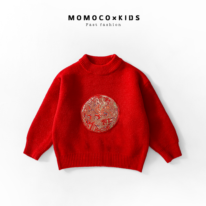 MOMOCO新款圆领秋冬洋气中国风年款毛衣76830230259