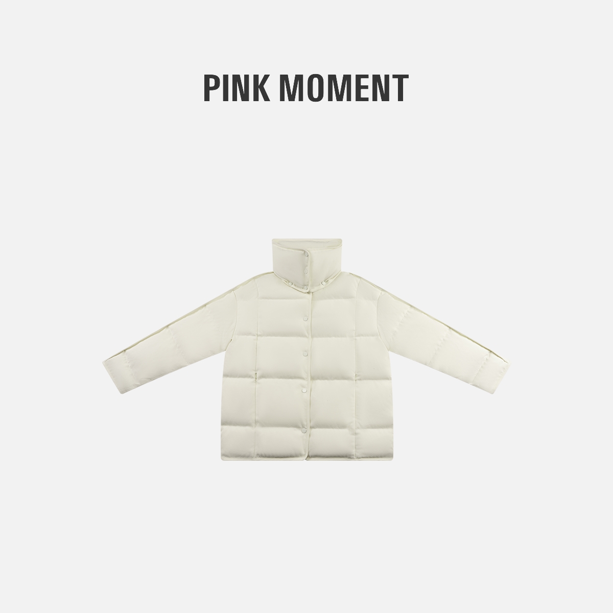 PM 白色简约格子羽绒服 NC1D0671