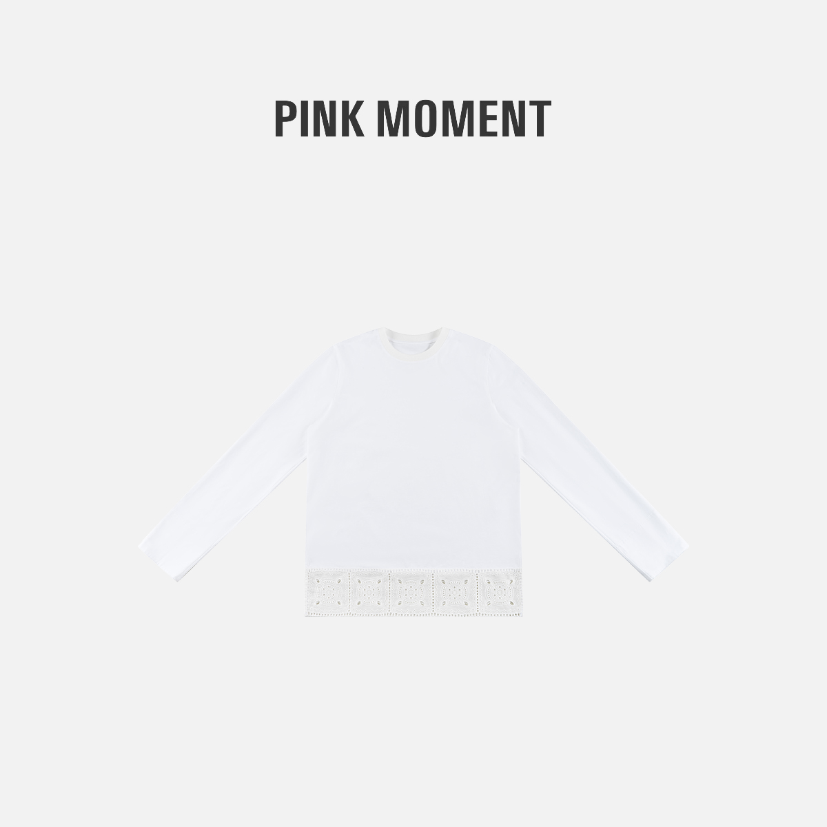 PM王囡囡 白色镂空绣花圆领长袖内搭 NC1D1136