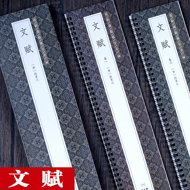 文赋2册 陆柬之行书 近距离临摹字卡
