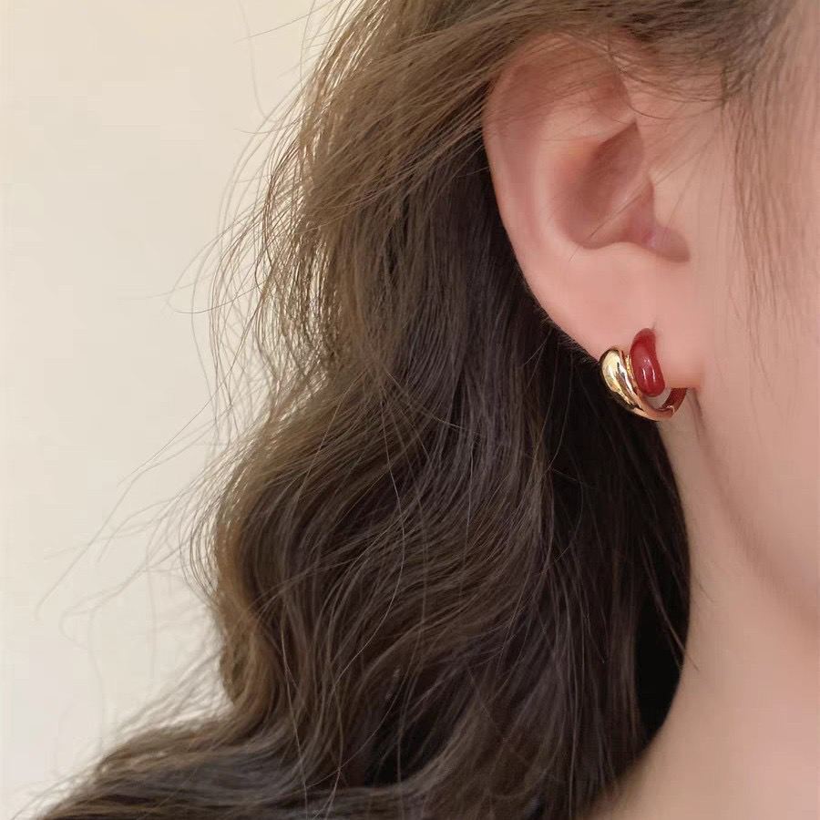 铜合金耳饰 【本命锦鲤】适合过年戴2025新款简约通勤耳夹蚊香盘