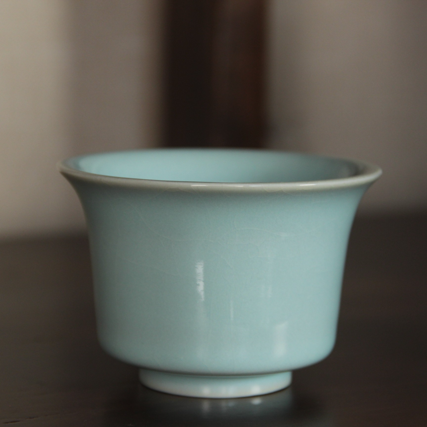 汝窑天青色马蹄杯汝瓷全手工冰裂纹单杯青瓷天青釉主人茶艺杯