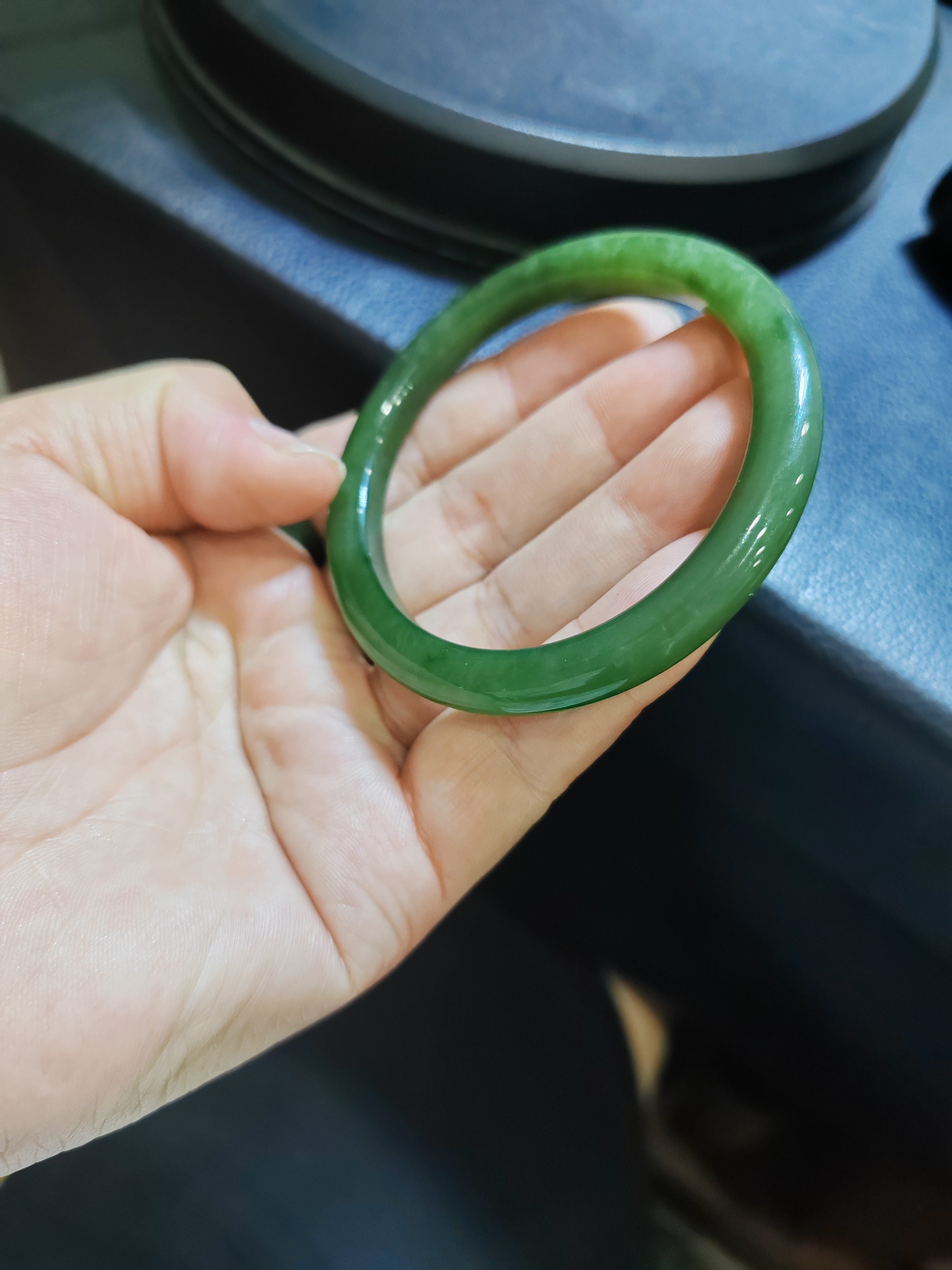 53+细条俄罗斯碧玉手镯，完美