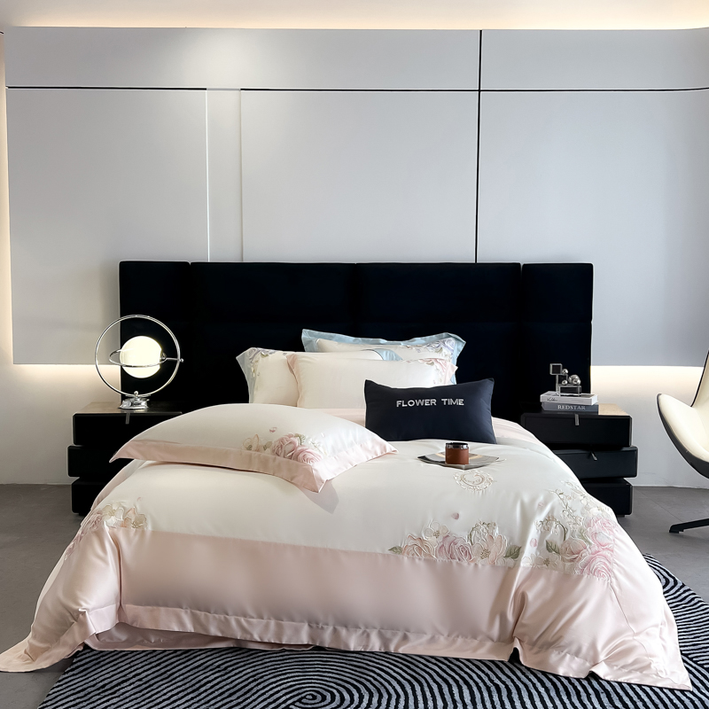 【好先生家居】天丝高档棉轻奢设计师绣花四件套亲肤丝滑凉感