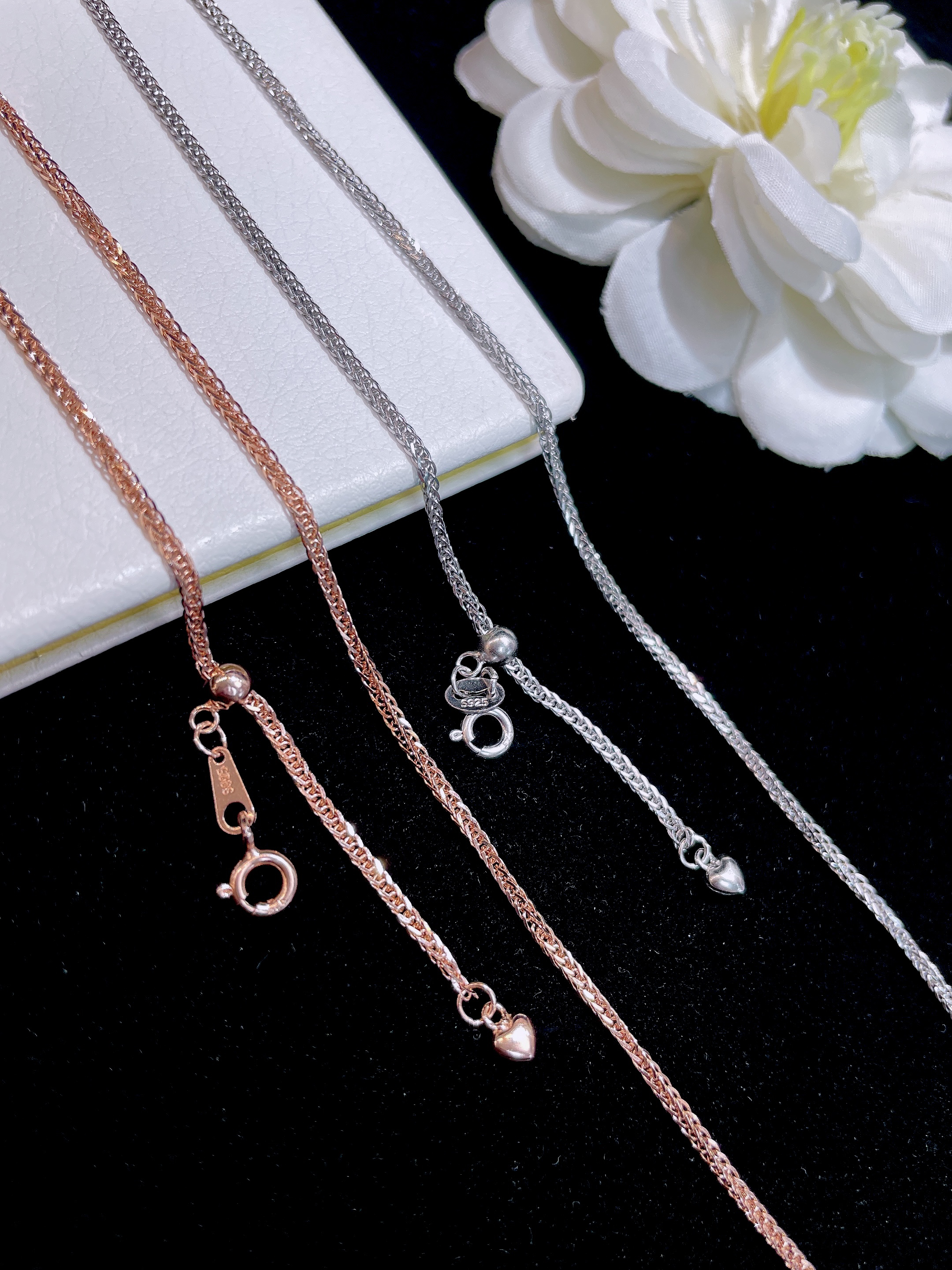 925银银制品 翠翠笙 银链925 肖邦链 可调节 时尚百搭 简约大气