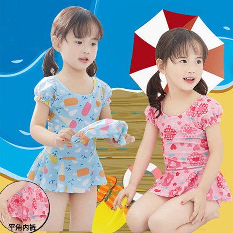 娇洋气2023新款2女孩儿童泳衣3女童宝宝4婴幼儿5连体平角裤6游