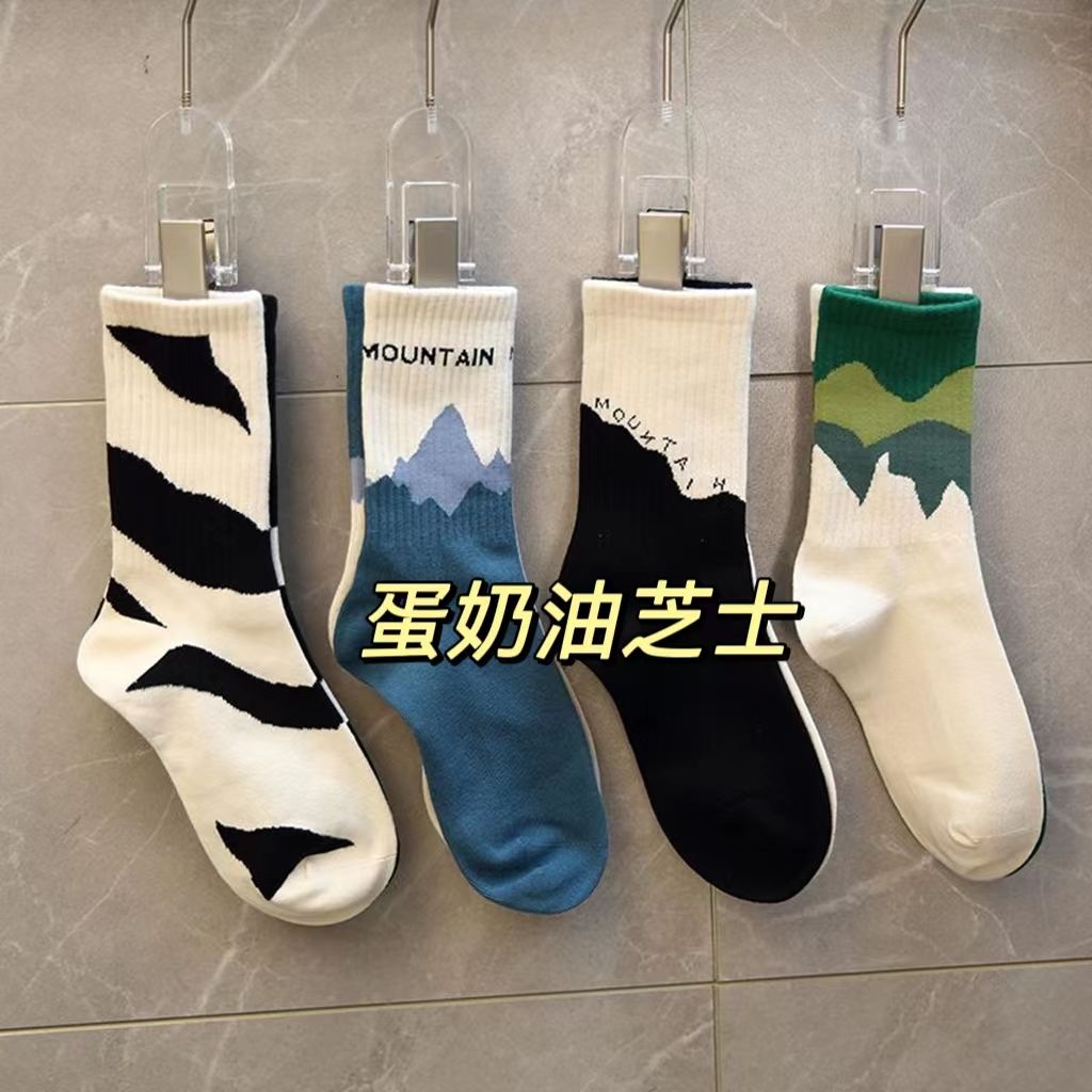 不对称小众长袜子女春夏潮日系街头个性袜男学生情侣运动袜网红