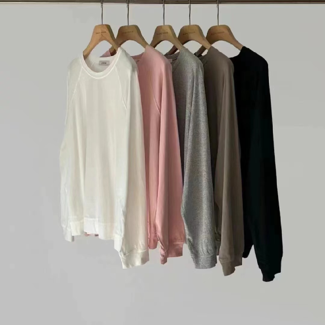 现~Baking powder韩国东大门代购女2024秋季时尚纯色插肩长袖T恤