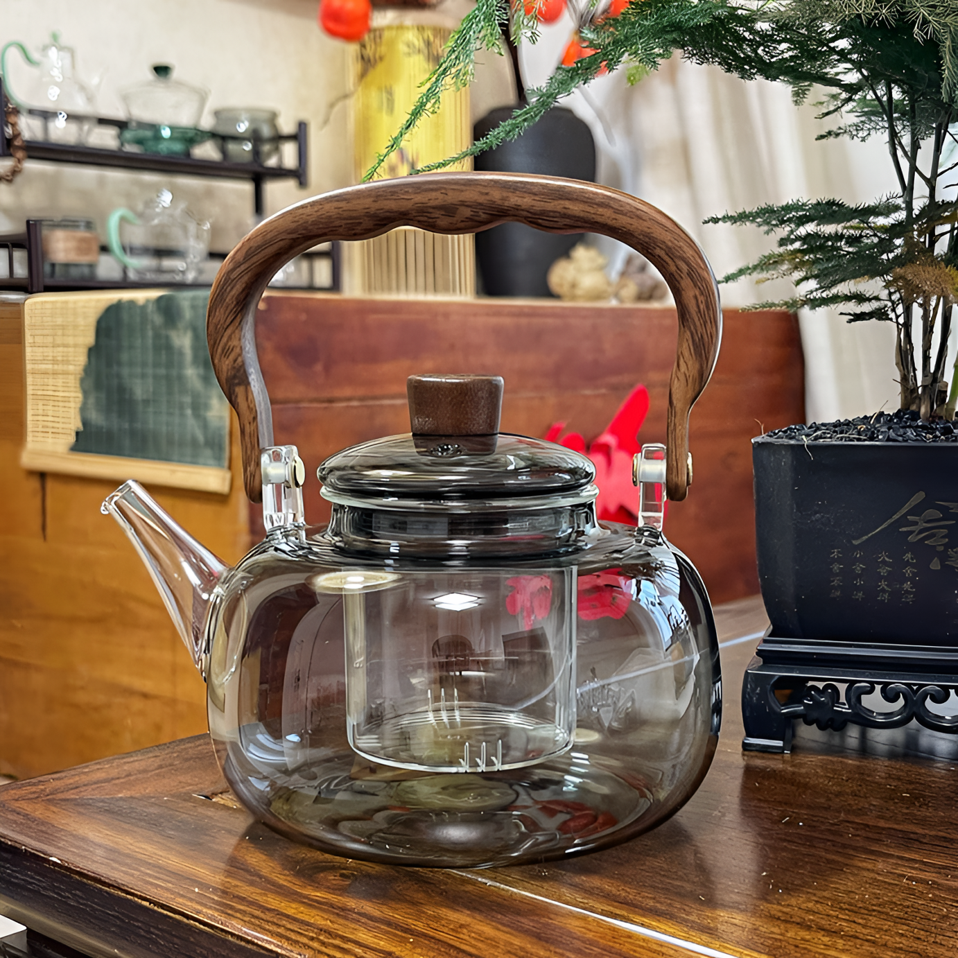 1000毫升拱梁家用加厚煮茶壶耐热玻璃壶纯手工泡壶煮大容量