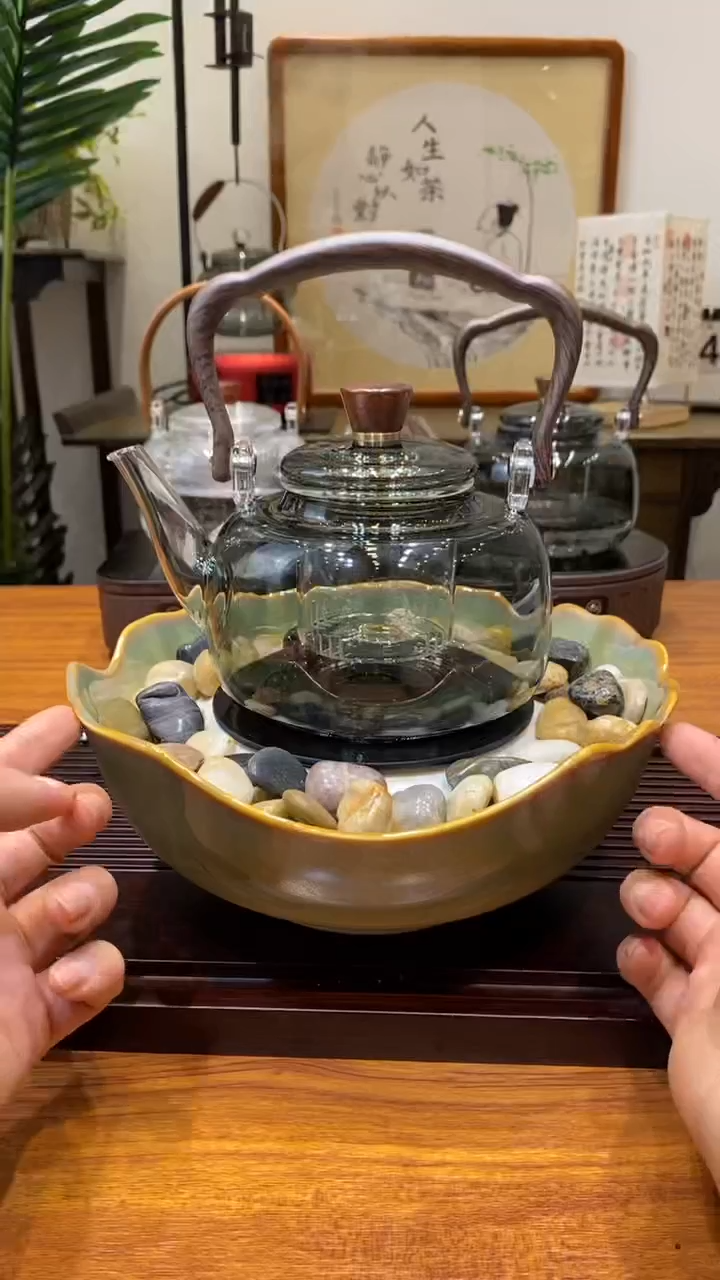 【闪购商品】玻璃套装宋艺轩窑变+拱梁黑壶+大烤网