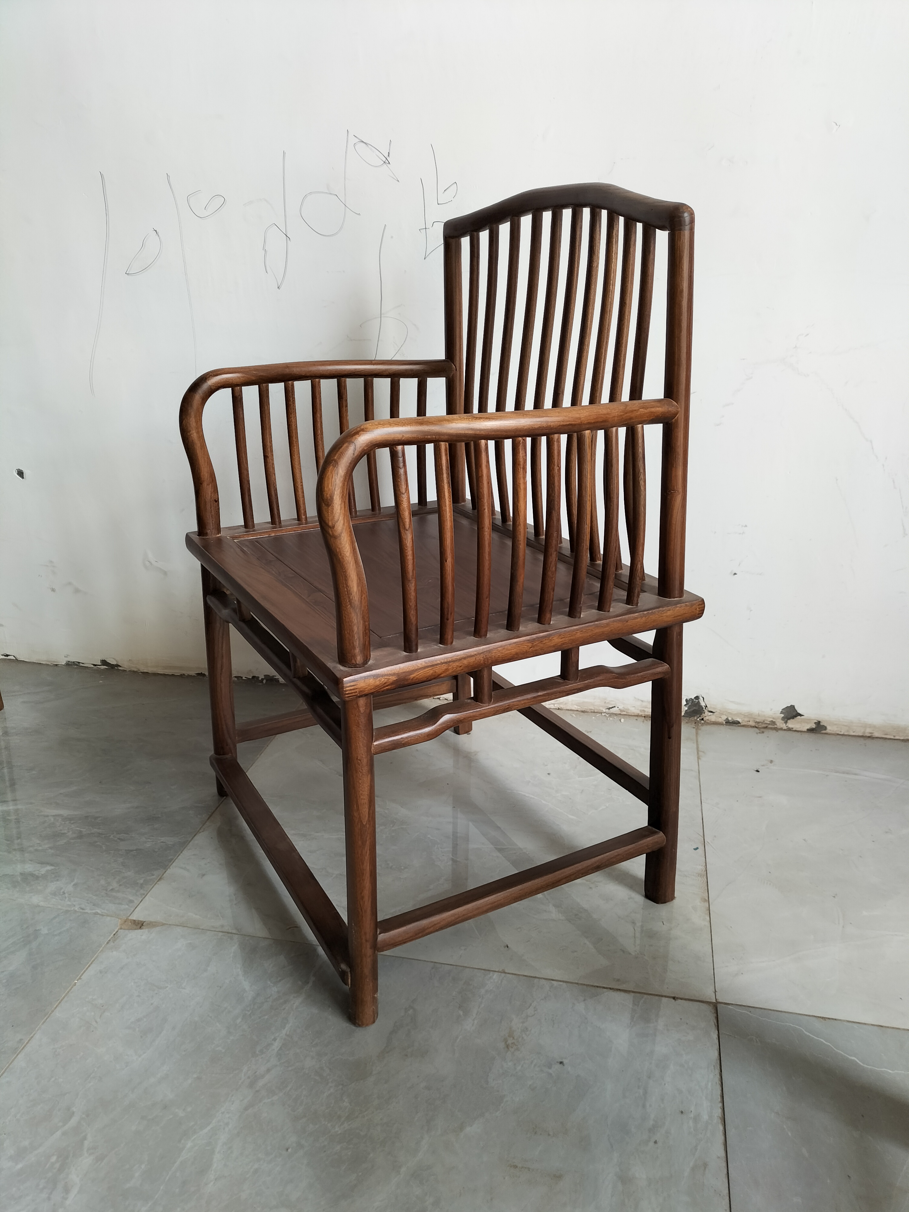 新中式实木老榆木家具椅子官帽椅太师椅扶手椅茶桌椅书桌椅主人椅