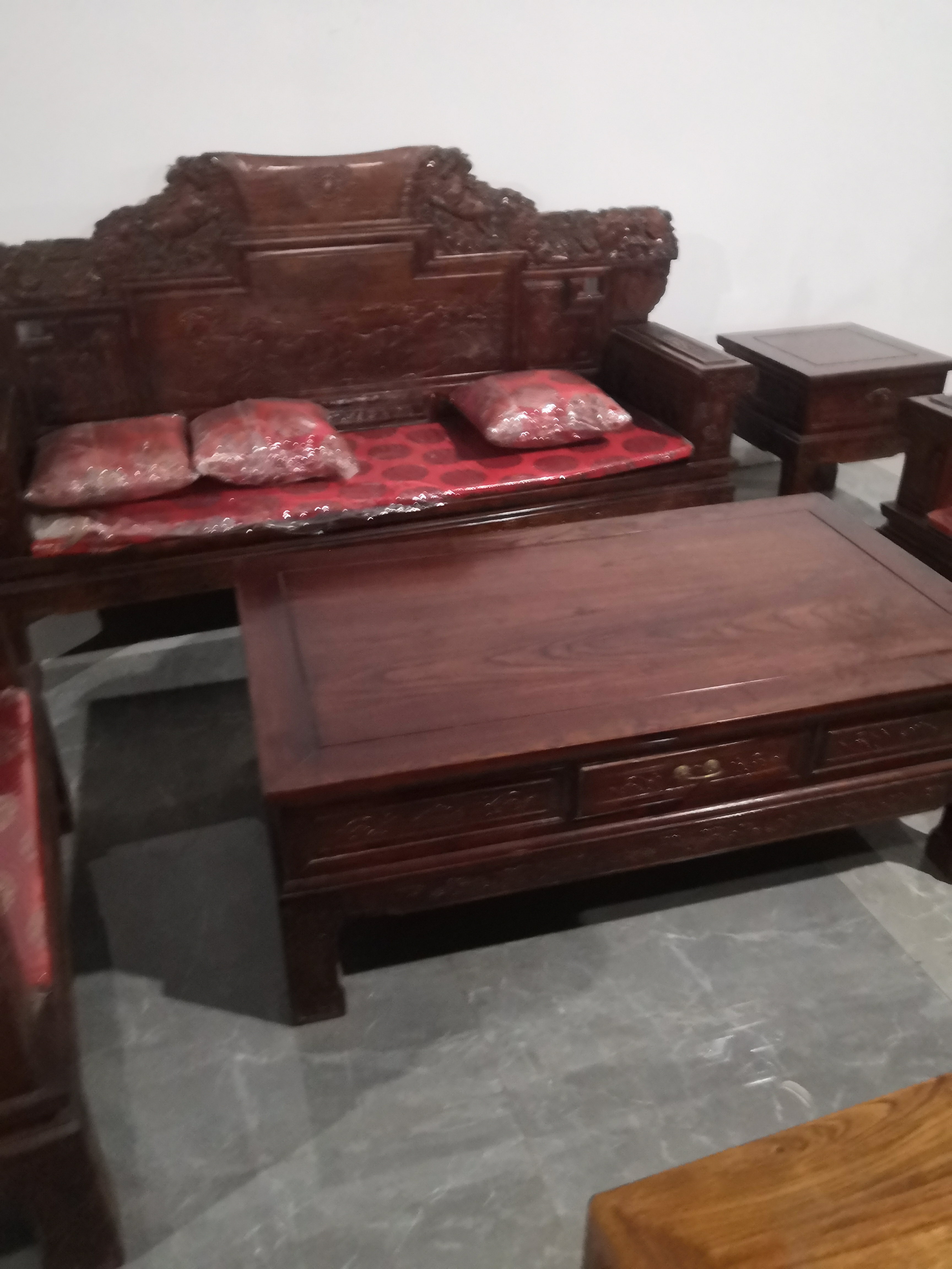 大款雕花沙发七件套含电视柜