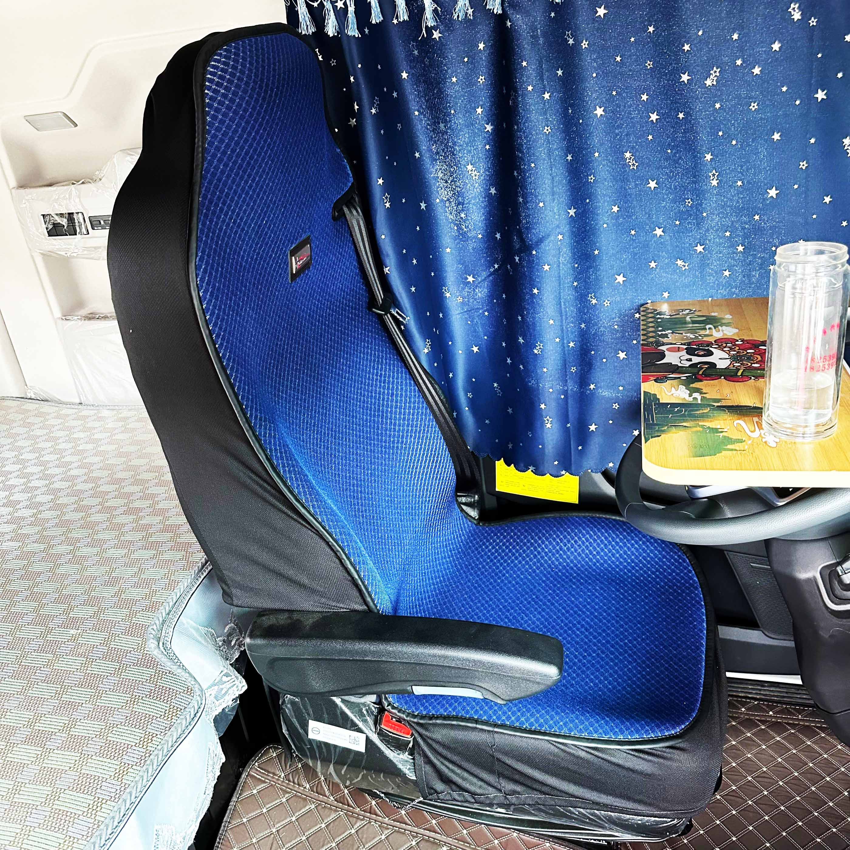 货车四季通用冰丝坐垫座套3D透气网解放欧曼德龙天龙汕德卡座椅套