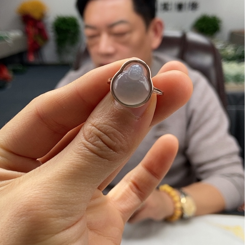 【闪购商品】和田玉戒指颜色纹路多样性发货拍一发一银S925镶嵌