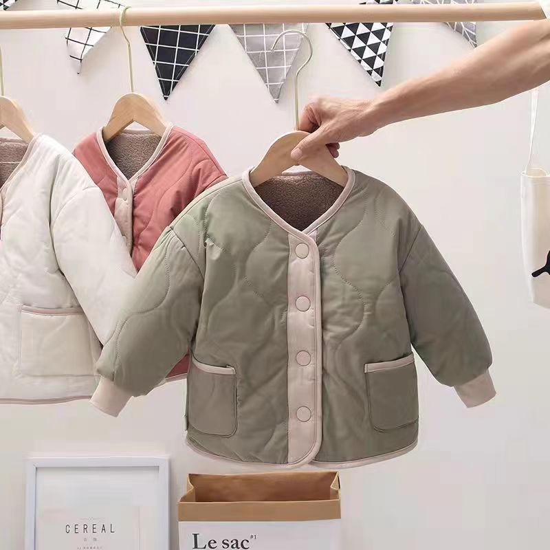 儿童棉内胆男女高档童装外套中小童双面穿秋冬款加厚羊羔绒棉袄