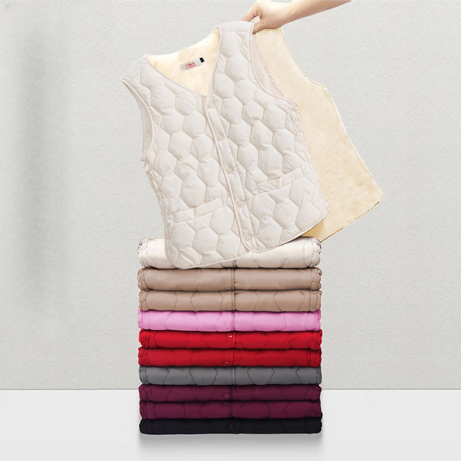 秋冬百搭棉马甲女士绒加厚2023新款轻薄修身短款保暖大码背心