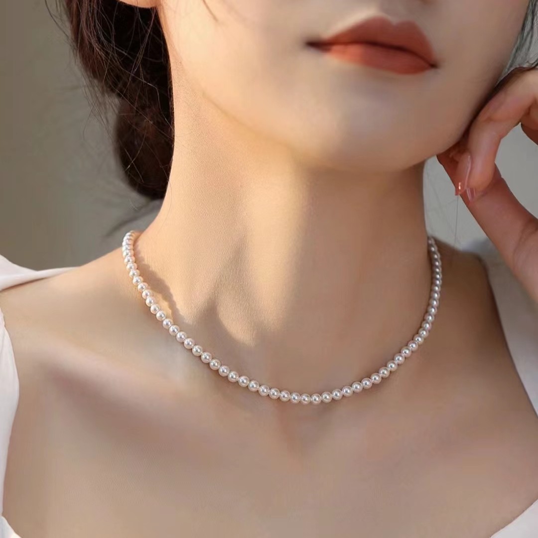 【冰哥团购】淡水珍珠减龄神器小米项链3-4mm精致百搭款