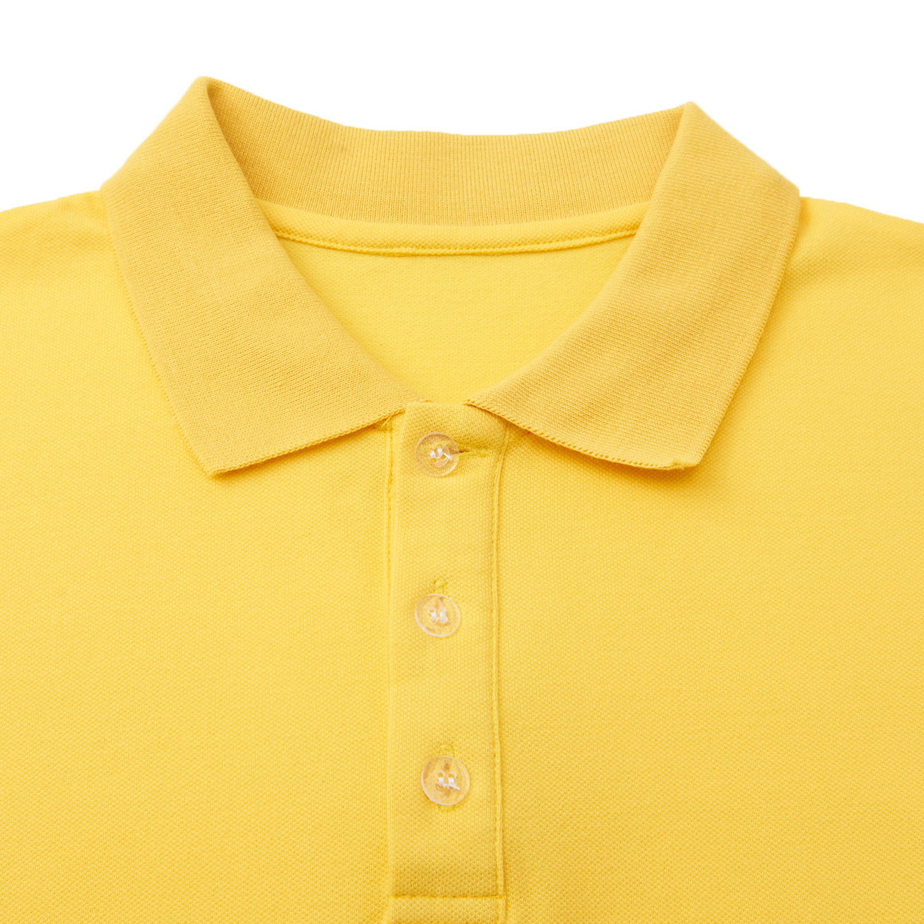 儿童POLO衫春秋款纯黄色中大童休闲宽松翻领长袖男女同款校服上衣