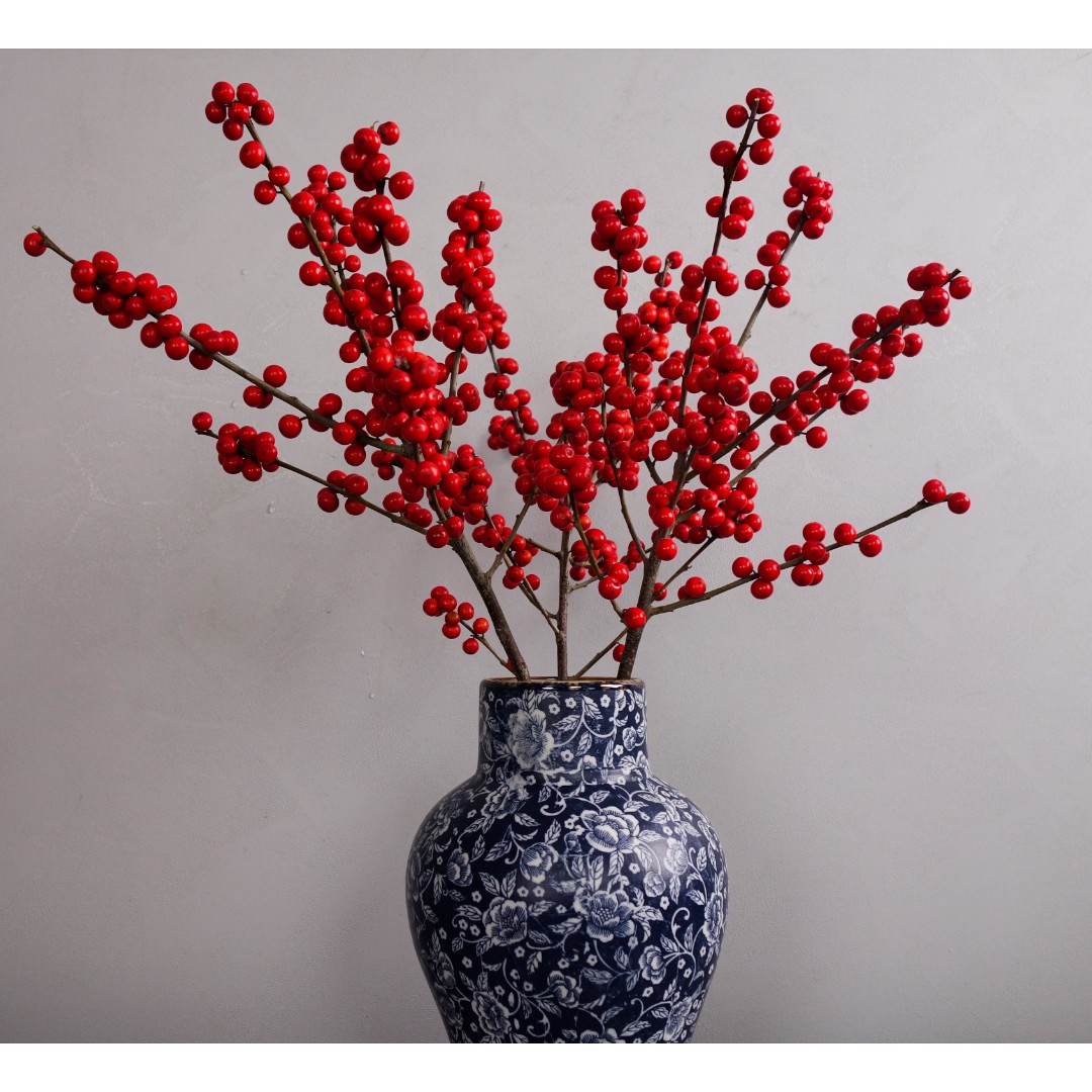 云花巷#精选花材 【冬青40-50cm】红红火火年宵花中国红 顺丰直发