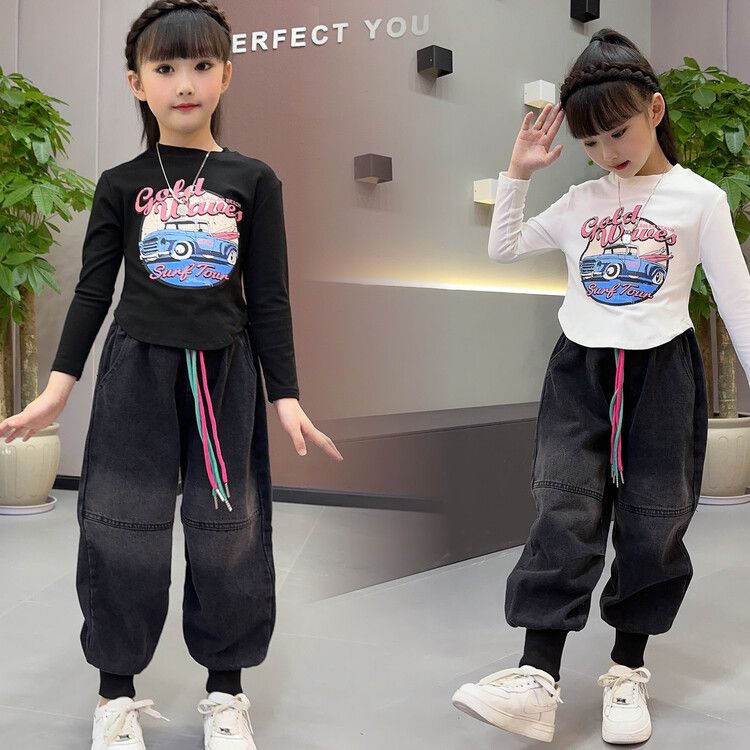 巴巴童装套装韩版春秋其他/other女童时尚宽松中大童秋款女孩洋气