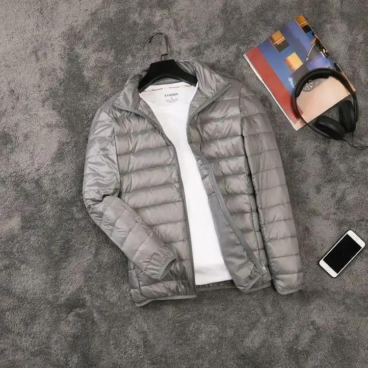秋冬羽绒羽绒服男短款轻薄短款立领连帽中青年大码韩版超薄