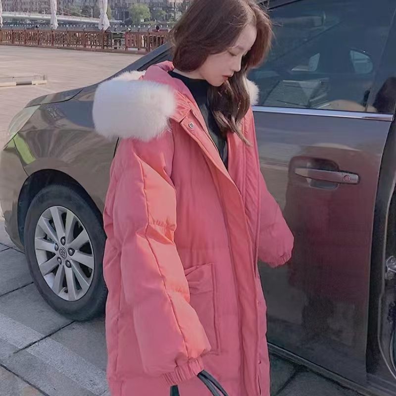 逸格服饰羽绒羽绒服女长款2023冬新款高档韩版宽松显瘦加厚大毛领
