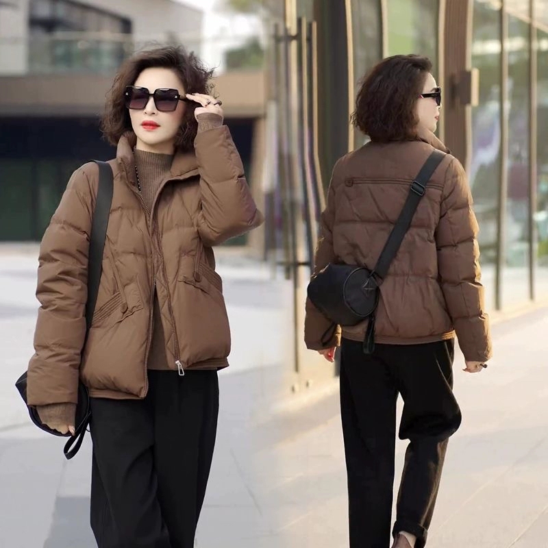 （团）2025羽绒服女白鸭绒小个子秋冬休闲百搭立领外套妈妈装2311