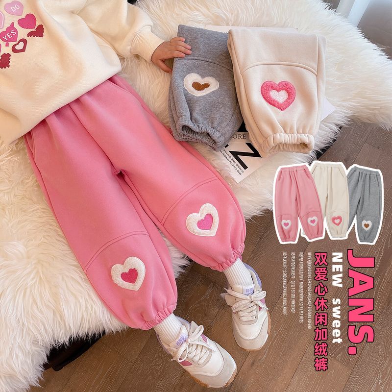 【小扬哥推荐】女童加绒卫裤一体绒秋冬款儿童女宝加厚运动裤长裤